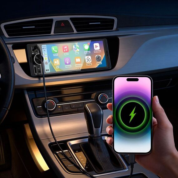 Kruger&Matz KM2016 1DIN CarPlay/AndroidAuto car radio | Techbox