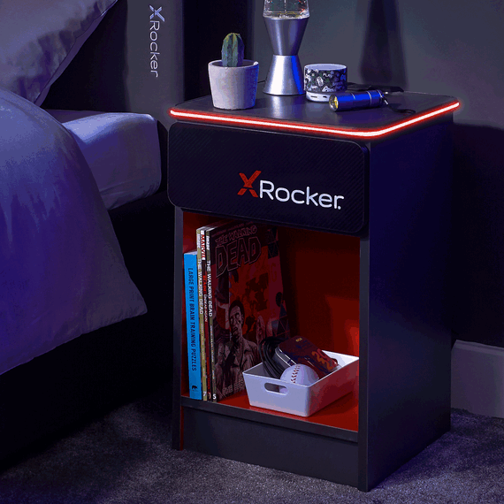 Xrocker Carbon-Tek Bedside With Wireless Charging / Computers - Gaming Furniture - Gaming - Techbox