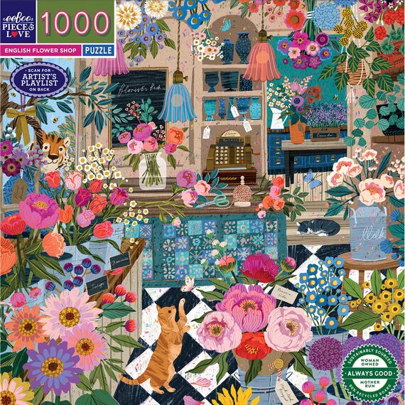 Eeboo - Puzzle 1000 pcs - English Flower Shop (EPZT440) / Toys