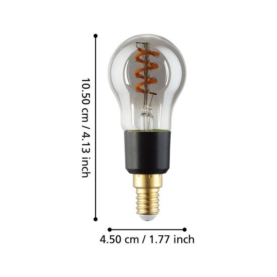 Eglo - E14 P45 Spiral Smart Bulb – Smoke Glass, Warm White, Zigbee & Bluetooth / Electronics