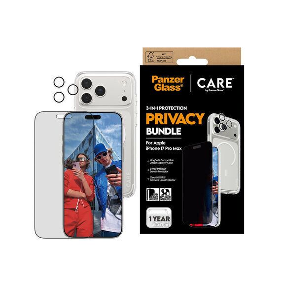 PanzerGlass - CARE 3-in-1 Flagship Privacy Bundle - iPhone 17 Pro Max / Electronics