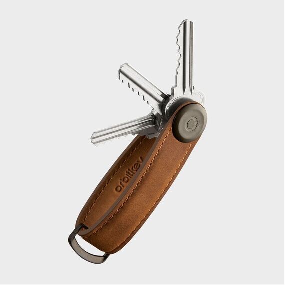Orbitkey - Crazy Horse Leather Key Organiser - Chestnut Brown/Brown / Gadgets