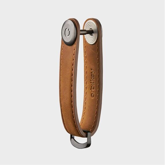 Orbitkey - Crazy Horse Leather Key Organiser - Chestnut Brown/Brown / Gadgets