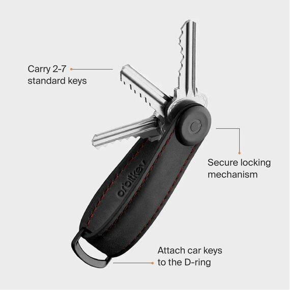 Orbitkey - Crazy Horse Leather Key Organiser - Obsidian Red / Gadgets