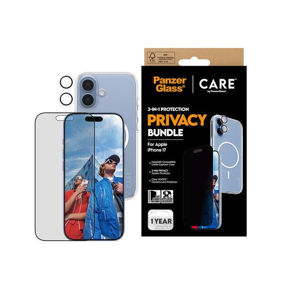 PanzerGlass - CARE 3-in-1 Flagship Privacy Bundle - iPhone 17 / Electronics