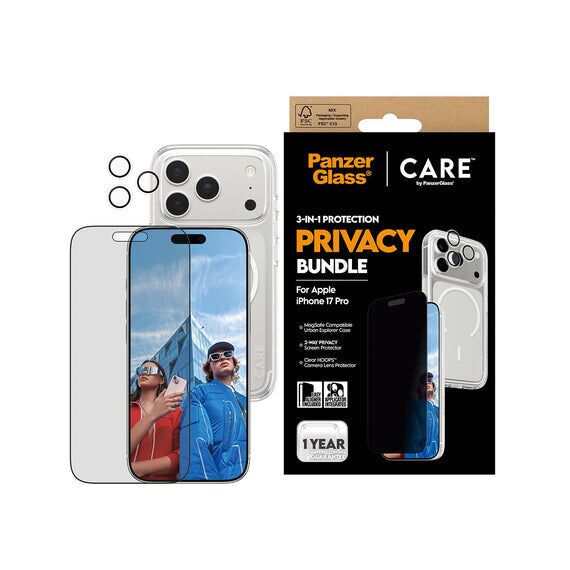 PanzerGlass - CARE 3-in-1 Flagship Privacy Bundle - iPhone 17 Pro / Electronics