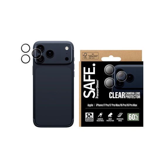 PanzerGlass - SAFE. Camera Lens Protector Transparent - iPhone 17 Pro/17 Pro Max/16 Pro/16 Pro Max / Electronics