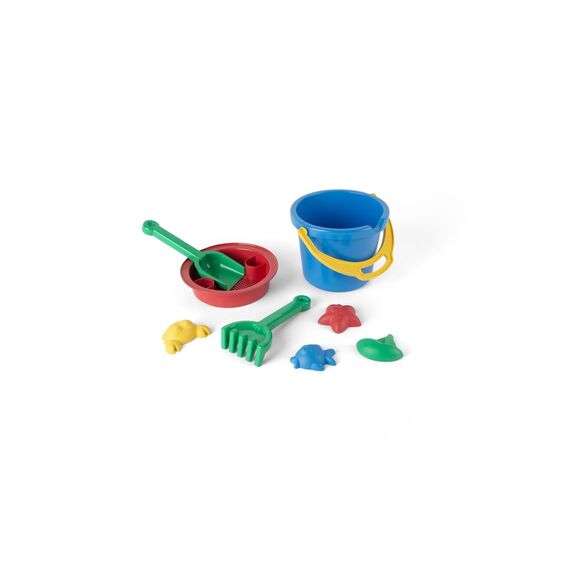 Dantoy - Classic Recycled blue bucket set in net (1433) / Toys