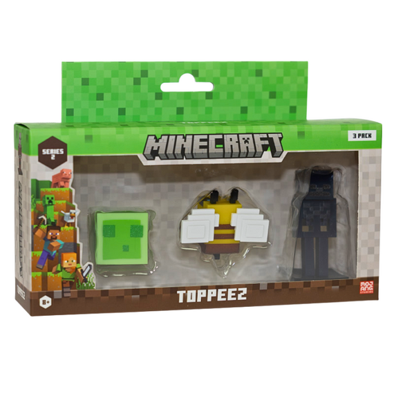 Minecraft - 3D 6 cm Figure 3 pack S2 - Slime, Bee og Wither Skeleton / Toys
