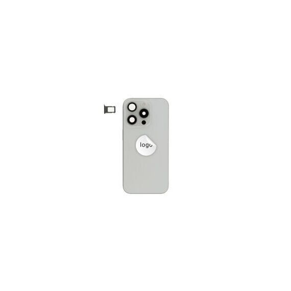 For iPhone/iPad (AP15P24WP) Rear Cover - White Titanium (Pulled incl middle frame), for model iPhone 15 Pro (with buttons and without smallparts) - Smartphone Covers & Frames - Smartphone - Techbox