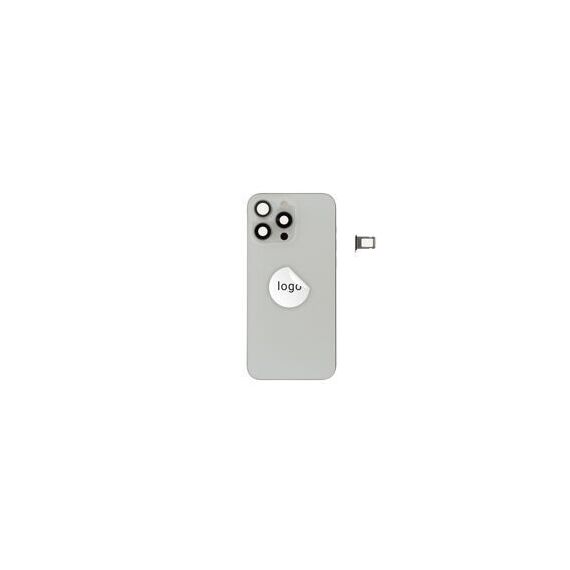 For iPhone/iPad (AP15PM24WP) Rear Cover - White Titanium (Pulled incl middle frame), for model iPhone 15 Pro Max (with buttons and without smallparts) - Smartphone Covers & Frames - Smartphone - Techbox