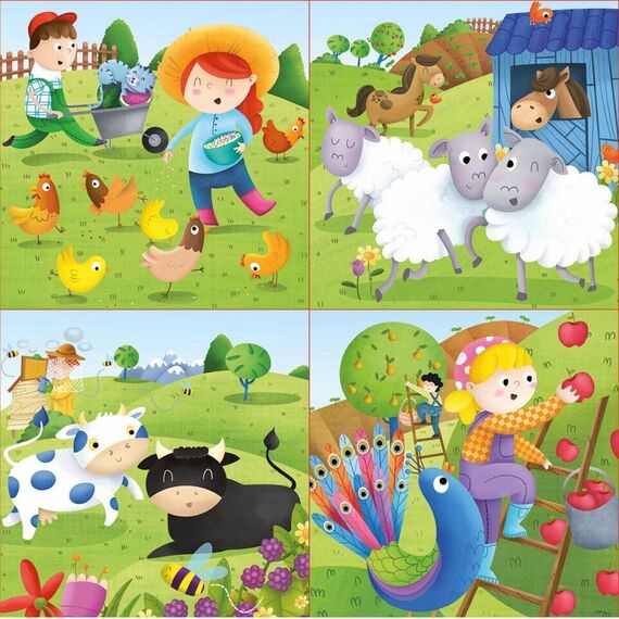 Educa - Puzzle - 6-9-12-16 Farm Animals (80-17145) / Toys