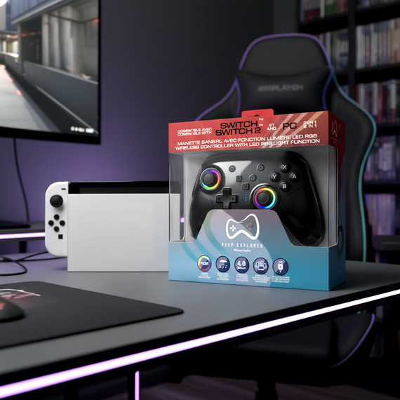 Deep Explorer – SW2 RGB WIRELESS PRO CONTROLLER / Nintendo Switch 2 - Nintendo Switch 2 Accessories - Accessories for Consoles - Techbox