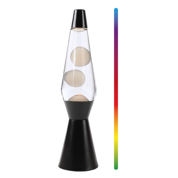 iTotal - LED Lava Lamp with Color-changing Light, White Wax and Black Base - Black - 36 cm (XL2937) / Toys