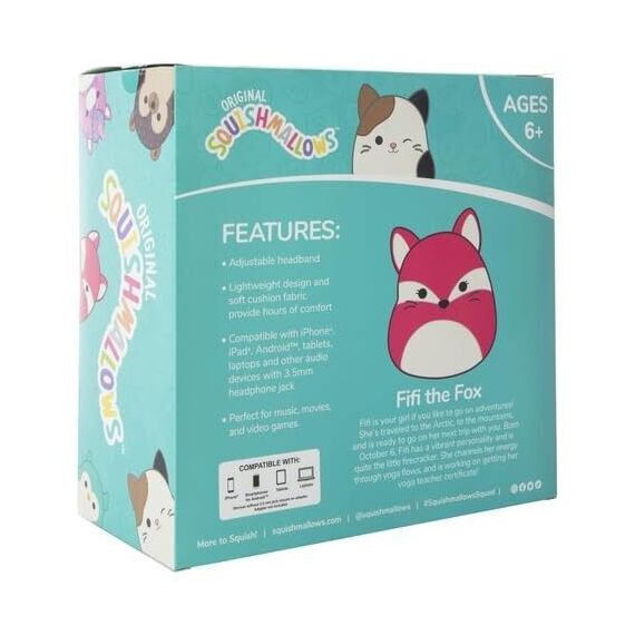 Squishmallows - Plush Bluetooth Headphones - Fifi (608091) / Toys - Keychains - Gifts - Techbox