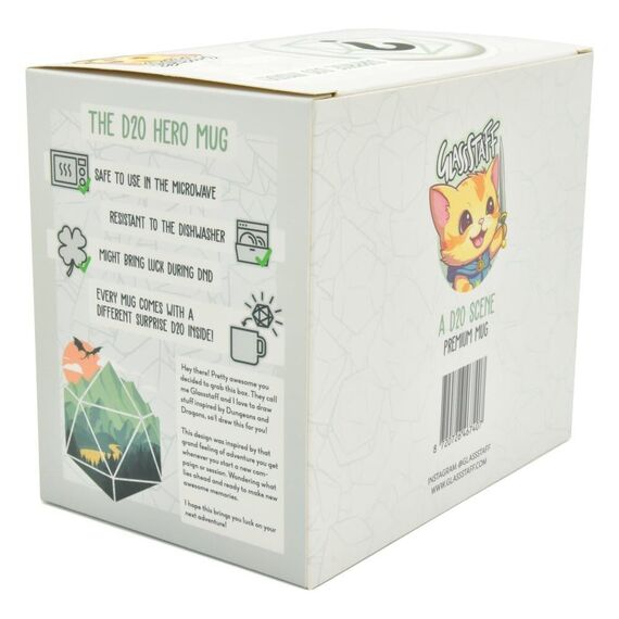 Glassstaff Gift Set Mug & Dice D20 A D20 Scene |  Techbox