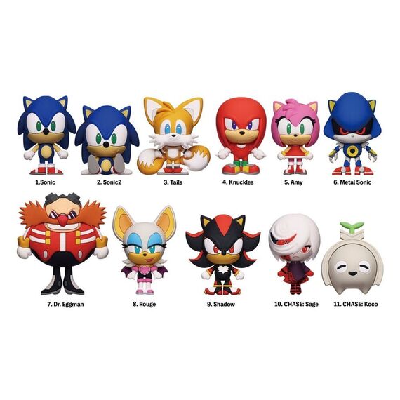 Sonic - The Hedgehog PVC Bag Clips Series 1 Display (24) - Keychains - Gifts - Techbox