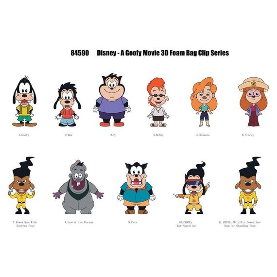 A Goofy Movie 3D Foam Bag Clips Series 74 Display (24) |  Techbox