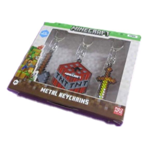 Minecraft Keychains 3-Pack Assortment (12) |  Techbox