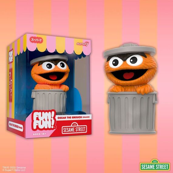 Sesame Street FUN! FUN! Vinyl Action Figure Oscar the Grouch (Orange) 13 cm - Statues - Collectibles - Techbox