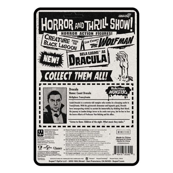 Universal Monsters ReAction+ Action Figure Wave 1 Dracula 10 cm |  Techbox