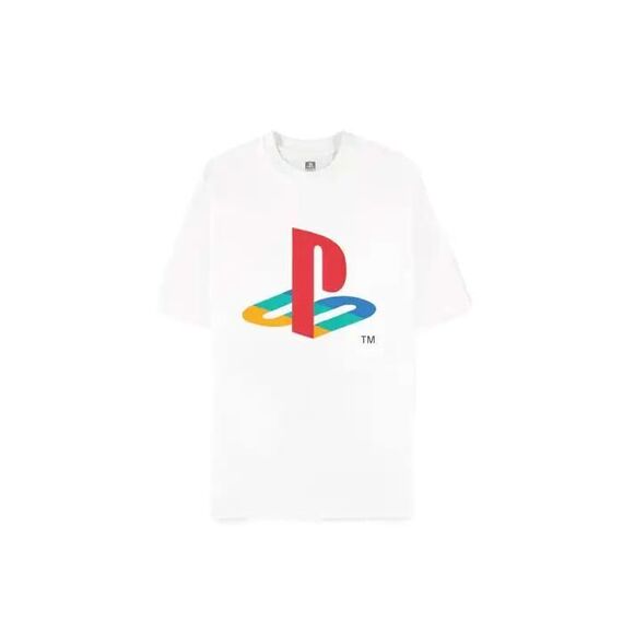 PlayStation T-Shirt Logo White Loose Fit Size S |  Techbox