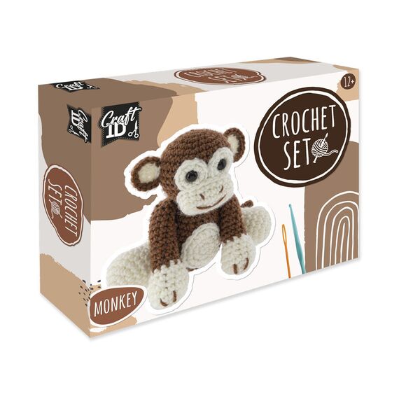 Craft ID - Crochet kit Monkey, 15x9x13,5 cm - (K-CR1704/GE) / Toys