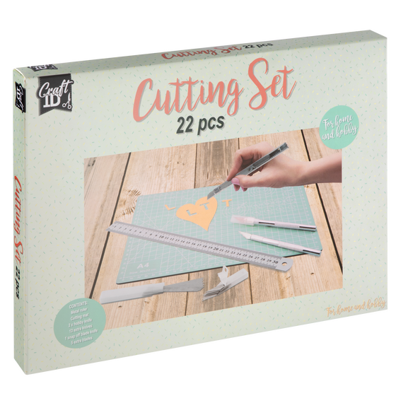 Craft ID - Cuttingmat set A4 with knifes - 22 pcs (CR1303/25GE) / Toys