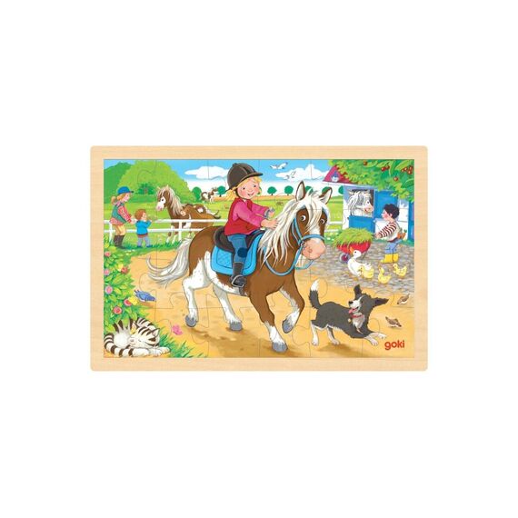 GOKI - Pony farm &  Visit at the zoo, Puzzle - 2 x 24 pieces (1240272/1240280) / Toys