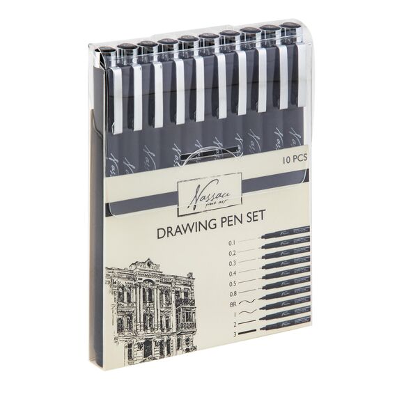 Nassau - Drawing Pen Set Fineliners 10pcs (AR0224/GE) / Toys