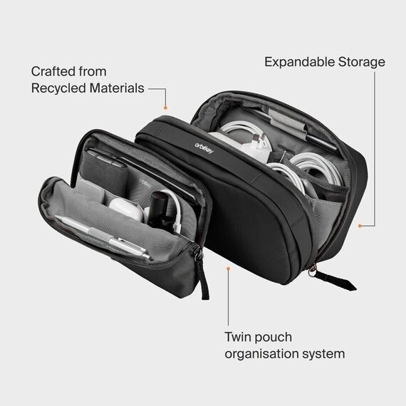 Orbitkey - 2-In-1 Tech Pouch - Graphite / Gadgets