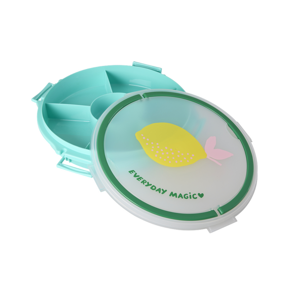 Rice - Serving Tray with Handle - Lemon Print - Mint / Baby and Children