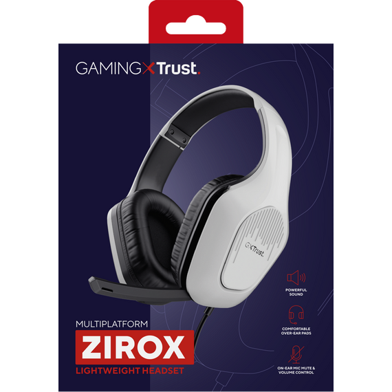 Trust - GXT415W Zirox Headset - White / Electronics
