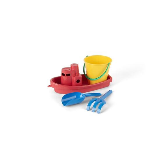 Dantoy - Classic Recycled red boat set in net (1432) / Toys