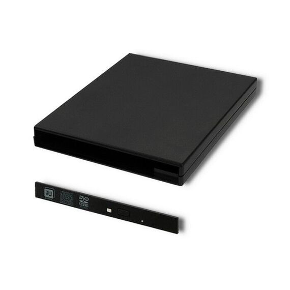 Qoltec 51864 External USB 2.0 9.5mm SATA Optical Drive Case Black | Techbox