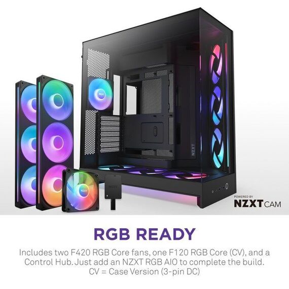 NZXT H9 Flow RGB+ Midi Tower Black - Computer Cases - PC Cases & Accessories - Techbox