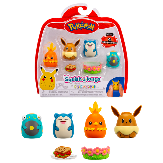 Pokémon - Squishalongs 4 PK Eevee/Snorlax (SQAL0068) / Toys