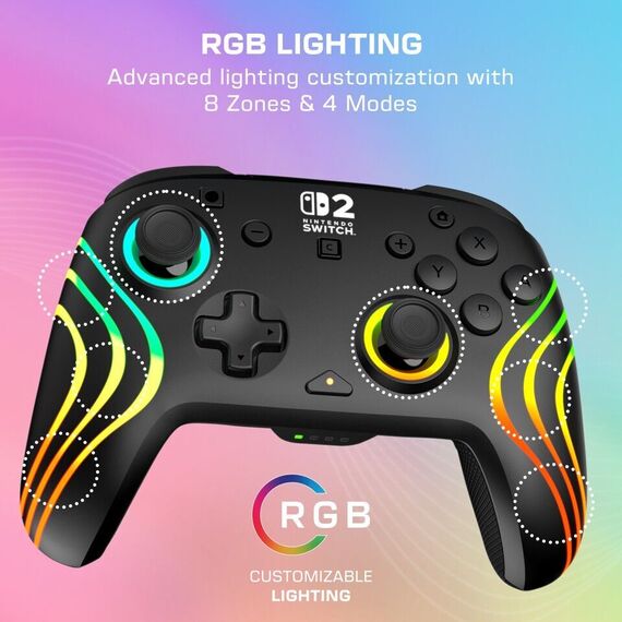 Turtle Beach - Wireless Controller - Afterglow Wave (Black) / Nintendo Switch 2 | Techbox