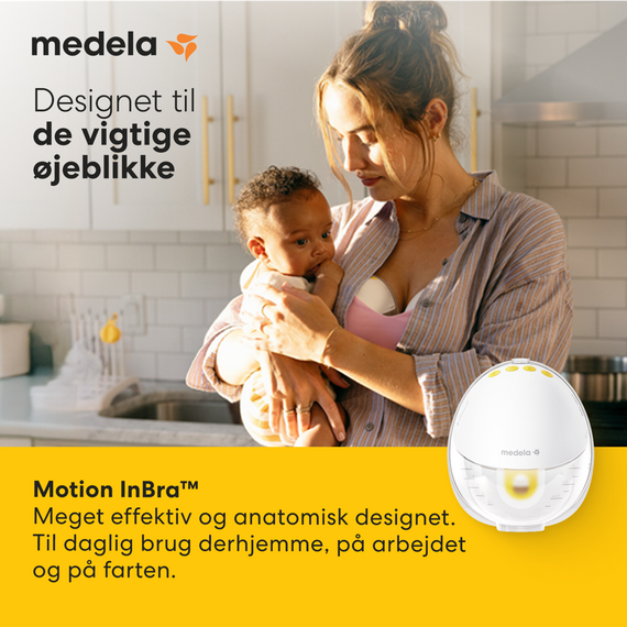 Medela - Motion InBra Wearable Breast Pump - Single Electric - 24mm Breast Shield with Additional Silicone Inserts (15mm, 18mm, 21mm) / Baby and Children