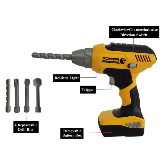 Power X - Tool Set w/ Electric Drill and Tool Bag (20358) / Toys
