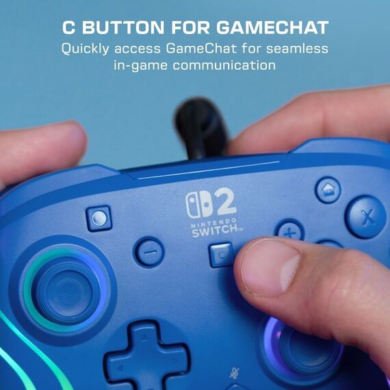 Turtle Beach - Wired Controller - Afterglow Wave (Blue) / Nintendo Switch 2 | Techbox