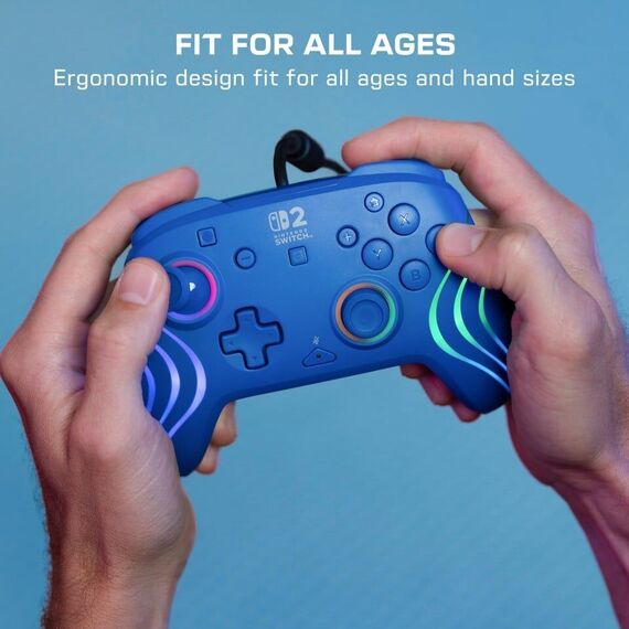 Turtle Beach - Wired Controller - Afterglow Wave (Blue) / Nintendo Switch 2 | Techbox