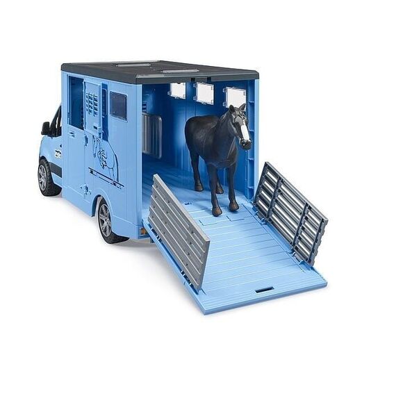 Bruder - MB Sprinter Animal Transporter & 1 horse (02674) / Toys