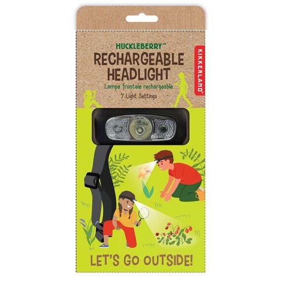 Kikkerland - Rechargeable Headlight - 1.5 x 2.75 x 1.25 inches / Sport and Outdoor
