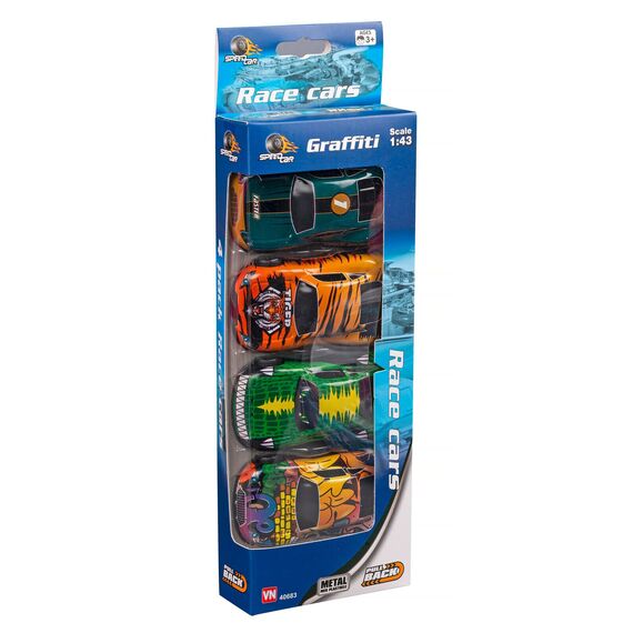 Speed Car - Pullback Graffiti Cars 1:43, 4-Pack (40683) / Toys