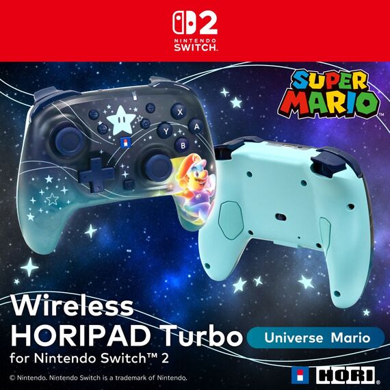 HORI - Wireless Horipad Turbo (Universe Mario) -  Nintendo Switch 2 - Blue / Nintendo Switch 2 - Nintendo Switch 2 Accessories - Accessories for Consoles - Techbox