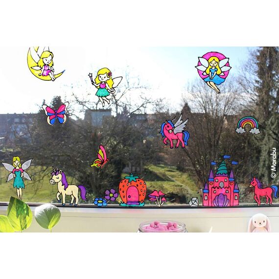 Marabu - Fun & Fancy Glitter Fairy 10x25ml + motiver (822506) / Toys