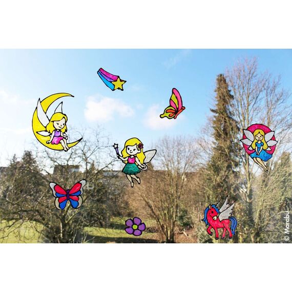 Marabu - Fun & Fancy Glitter Fairy 10x25ml + motiver (822506) / Toys