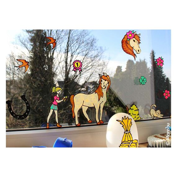 Marabu - Fun & Fancy Pony Ranch 6x25ml + motiver (822505) / Toys