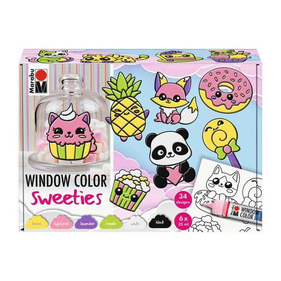 Marabu - Fun & Fancy Sweeties 6x25ml + motiver (822504) / Toys